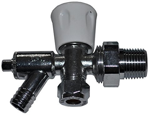 10mm Angled Radiator Valves (3/4 Union) with Drain Off (Known as 10mm microbore Radiator valves / 10mm rad valves / 10mm lockshield Valve / 10mm Angled Radiator valves Also Available in 15mm)