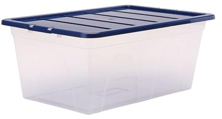 BANKERS BOX 38L Plastic Storage Box 3-Pack, BPA-Free & 100% Recycled Lids, Nesting & Stackable, Dust Cover Lid, 25x38x56cm, Ideal for Home & Office Organisation