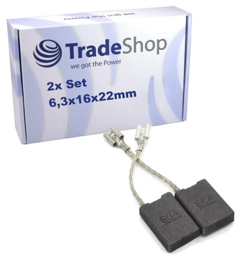 2x Motorkohlen Kohlebürsten 6,3 x 16 x 22mm kompatibel mit Hilti DC180-S, DCG230, DAG180, DAG230, DCG 180-D, DCG 180-P, BHG 230 D Winkelschleifer