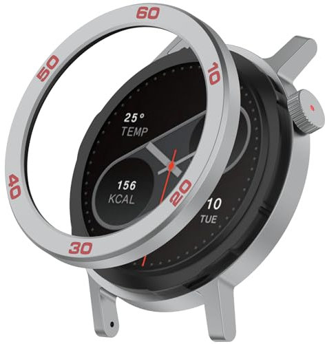 LOKEKE Kompatibel mit CMF Watch Pro 2 Lünette Ring Selbstklebende Abdeckung Anti Scratch Schutz Cover Kompatibel mit CMF Watch Pro2 Smartwatch mit Displayschutzfolie (Silbergraut)