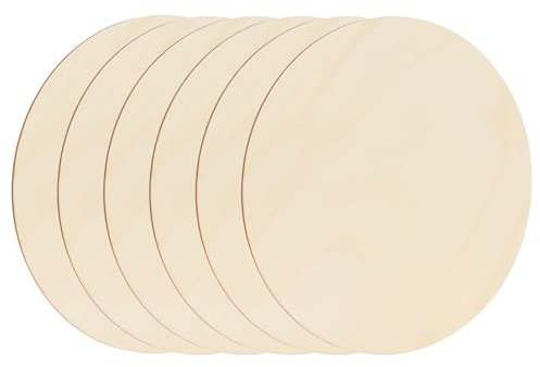 JJUNW 6 Pack Wood Circles for Crafts, 8 Inch Unfinished Wood Circles Discs, Wooden Ornaments for Crafts for DIY Crafts Door Hanger Sign Wood Buring Painting Christmas Decorate