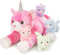 MorisMos XXL Grand Chat en Peluche 60cm Rose Maman Chat avec 4 Kawaii Enfant Réaliste Doux Animaux en Peluche Géant Cadeau pour Enfants Anniversaire Noël Déco