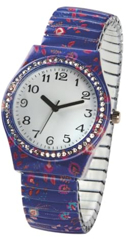 Coopers of Stortford Elastic Flower Watch (Blue)