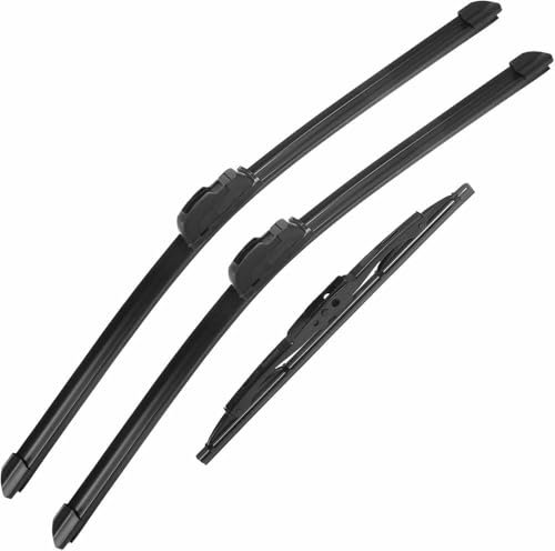 JUWENFF Scheibenwischer für Jeep Grand Cherokee 1999-2004, 3 Stück, vorne und hinten, 53,3 cm, 27,9 cm, Schwarz, 53,3 cm und 27,9 cm