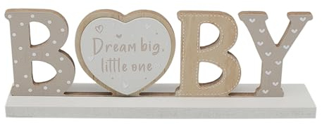 Lesser & Pavey Love & Affection Baby Standing Wooden Plaque Cream For Home Decor & Gift | Wooden and Acrylic Plaques For Home and Office | Ideal Signs & Plaque Birthday Gifts For Women & Men