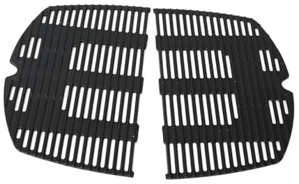 COGRICHBF Q300 Griglia in ghisa per Weber Q300, Q320, Q3000, Q3200, 57060001, 586002, 404341, 45 x 32 cm, pezzi di ricambio per Weber 7646, 7584, 2 pezzi