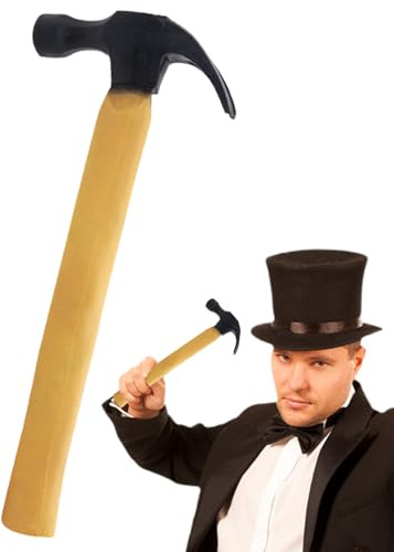 Siuwddee Finto Martello Giocattolo Scherzo | Accessorio Magico Martello Finto in Gomma per Scherzi,Giochi Divertenti per Feste Carnevale Spettacoli E Fotografia Scherzi Comici Gadget Intrattenimento