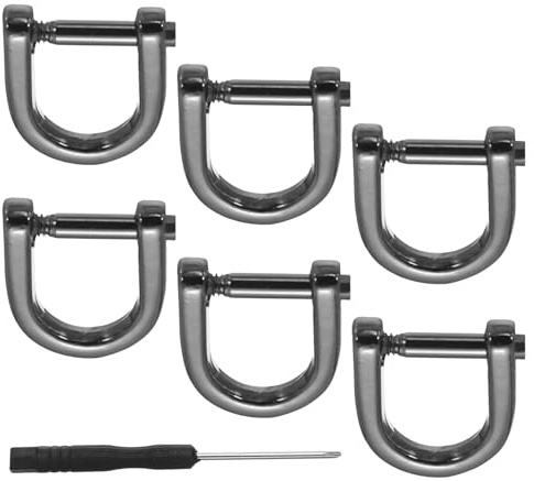 PATIKIL 3/8 Schäkel D Form 6 Stk Hufeisen U-Form D-Ringe Zinklegierung Halbkreis Schnallen Ersatz Für Geldbörsen Schlüsselanhänger Halsband Zubehör Basteln Schwarz