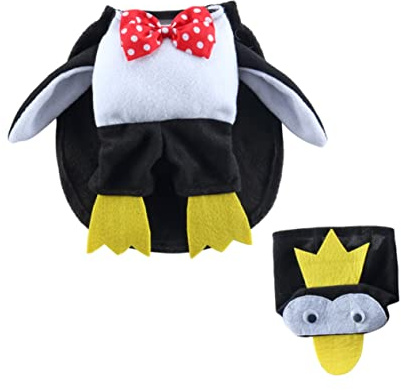 HEMOTON Pet Hundecape Kostüm Halloween Umhang für Kleine und Mittelgroße Hunde Niedliches Cosplay Penguin Cape Dekorativer Hundemantel für Party und Fasching