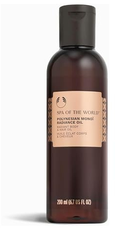 The Body Shop Polynesian Monoi Radiance Oil 200ml | Lightweight Multi-Tasking Body and Hair Oil with Monoi and Coconut Oil, Nourishing Glow for Skin and Lustrous Hair