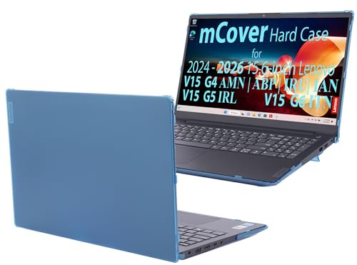 mCover - Cover rigida SOLO compatibile per Lenovo V15 G4 / G5 / G6 Serie 2024-2026 da 15,6 per PC portatile Windows (con cerniera a 180°, NON adatto per altri modelli Lenovo) - Colore: acqua