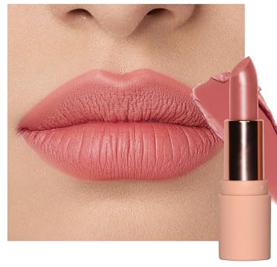 Velvet Matt Lippenstift für Frauen, Coral Pink Moisturizing Creamy Lipstick | Langanhaltender Hochpigmentiert Lippenstifte, Cremig-Seidige Textur, Buildable Full Coverage Lippenbalsam Lipgloss Makeup