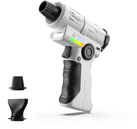 yAyusi Aspirateur à Poussière Electrique Rechargeable,Aspirateur à Poussière Electrique Haute Puissance de 130000 tr/min avec LED,Contrôle de Vitesse Progressif,Convient aux à l’extérieur,aux Maisons
