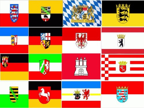 16 Deutsche Bundesländer auf 1ner Fahne Flagge Grösse 1,50x2,50m XXL