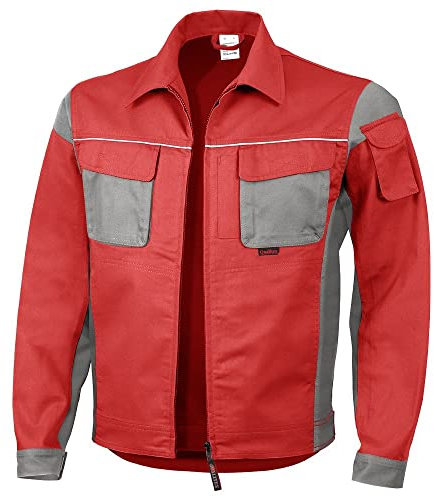 Qualitex Arbeitsjacke Professionell Pro MG 245 – mehrere Farbe Gr. Large, - Rot/Grau