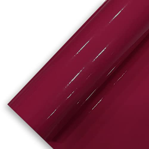 Könighaus (10,13€/m2) Dunkelrot Glanz Autofolie 100 x 152 cm blasenfrei mit Anleitung