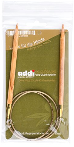 Addi Nature Rundstricknadeln aus Olivenholz, 80 cm, 4,50 mm