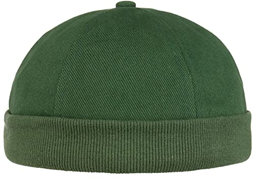 Lipodo Cotton Dockercap Herren - Mütze aus 100% Baumwolle - Docker in Einheitsgröße (54-61 cm) - Cap mit Klettverschluss - Hafenmütze ganzjährig tragbar dunkelgrün One Size
