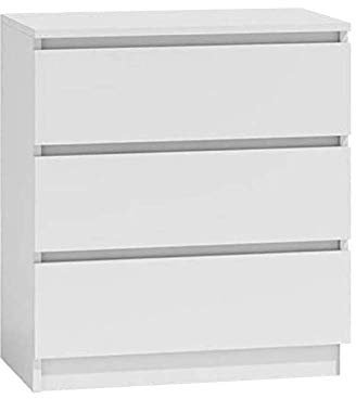Table de nuit commode Moderna, blanc, 3 Drawer - Chest Of Drawers