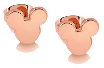 findout Damen 14K Rose Gold vergoldet Titan Stahl einfach 9,5 mm Micki Maus Ohrringe, Geschenk für Frauen Mädchen (f1768)