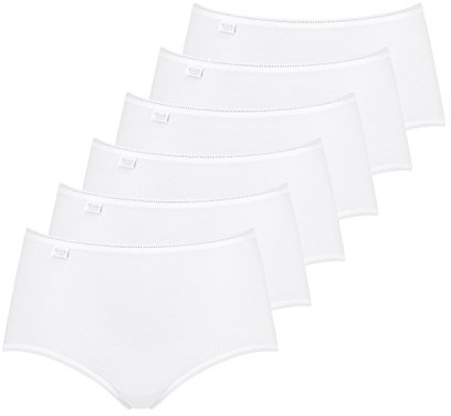 Sloggi Damen Slips 24/7 Cotton Midi Slip 8301QG65 6er Pack, Farbe:Weiß, Wäschegröße:40, Artikel:-0003/03 White