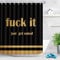 LB Fuck It Get Naked Duschvorhang-Set, Schwarz / Gold, lustige Duschvorhänge für Erwachsene, Badezimmer-Dekor mit Haken, Polyester-Stoff, 152,4 x 182,9 cm, wasserdicht
