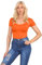 Hamishkane® Women’s Bodysuits, Round Neck Leotard, Short Cap Sleeve Body Suit, Stretch Bodysuits for Women UK, Plunge Bodysuit, T-Shirt Top Body Suits Women Neon Orange