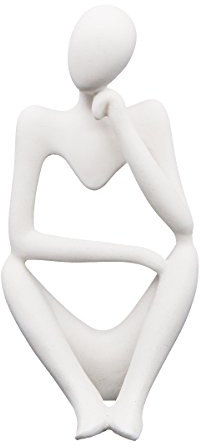 Stilvolle Weiß Sandstein Skulptur aus Kunstharz Denker Statue abstrakt Figur Hand geschnitzt Craft Art für Home Office Bücherregal Desktop Crafts Geschenke