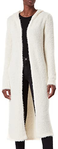 URBAN CLASSICS Cardigan Mantella per Donna, Giacca Lunga con Cappuccio dal Taglio Lungo, Maglia in Stile Piumato, Taglie XS-5XL