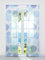 ESLIR Schiebegardinen Set 2er Flächenvorhänge Gardinen mit Klettband Schiebevorhang Transparent Vorhang mit Zweige Muster Voile Blau BxH 57x225cm 2 Stück