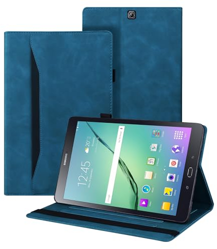 Auslbin Custodia per Samsung Galaxy Tab S2 9.7 Pollice (SM-T810/T815/T815/T819) Pelle PU Cover Tablet Case con Supporto Funzione (Blu)
