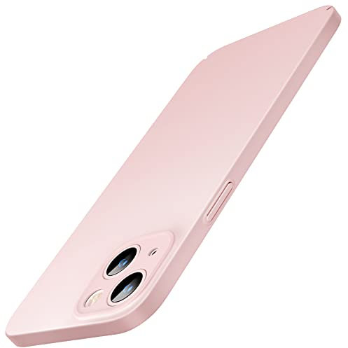 JETech Upgraded Slim (0.85 mm Thin) Case for iPhone 13 6.1-Inch, Camera Lens Cover Full Protection, Slim Fit Ultra Thin Lightweight Matte Hard PC, Support Wireless Charging (Pink)