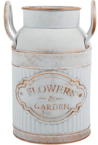 Alipis Antiker Blumenkübel Blumenhalter Aus Metall Shabby-chic-Eimer Aus Metall Dekorative Blumenvasen Rustikale Blumenvasen Verzinkte Vase Shabby-chic-vase Fass Verzinktes Blech Ländlich