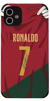 Slrioks iPhone 12 Mini Case, Ronaldo Creative Football Design Slim Soft PU Leather Shockproof Phone Case