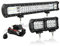 AUXTINGS 50 cm 252W LED Lichtleiste Spot Zusatzscheinwerfer Flutlicht + 2x 10cm 36W Spot LED Arbeitsleuchte mit 2 Kabeln 12V Kabelbaum-Kit für JP Pickup Offroad Truck 4X4 ATV Bootsanhänger,wasserdicht