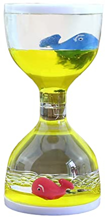 Haloppe Sablier à bulles liquide - Joli design - Jaune vif