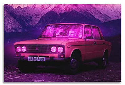 JONZA Vintage Sport Auto Poster für Lada VAZ Luxus Auto Dekorative Malerei Leinwand Wand und Kunst Bild Familie Schlafzimmer Dekor 40 x 60 cm