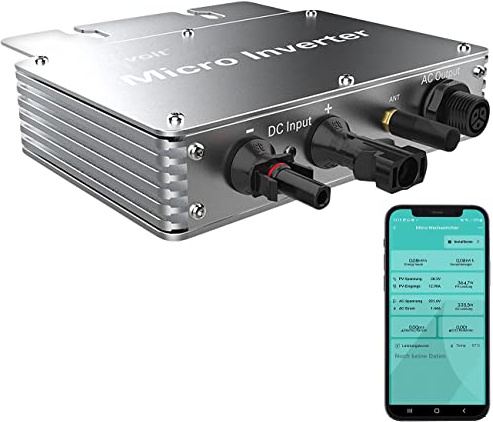 revolt WLAN Wechselrichter: WLAN-Mikroinverter für Solarmodule, 350 W, Versandrückläufer (Photovoltaik-Wechselrichter, Solar-Micro-Inverter, iPad)