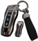 ontto Keyless Coque de Protection en métal pour clé de Voiture Porsche Panamera Cayenne 971 911 9YA Macan Boxster Télécommande Porte-clés 4 Boutons Noir