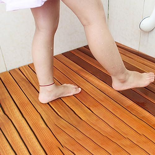 Alfombrillas de Madera para el Suelo del Baño, Alfombrilla de Ducha Antideslizante para Spa en Casa o Piscina al Aire Libre, Tarima Natural para el Suelo de la Ducha ( Size : 35.4x39.4in/90x100cm )
