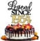 Xsstarmi 1 Pack Legend Since 1955 Cake Topper Glitter Happy 70th Birthday Cake Topper for Cheers to 70 Fabulous Men and Women 70th Birthday Anniversary Party Cake Decorations Black Gold