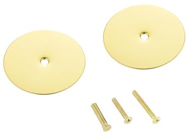 NAUBEA Lot de 1 plaque de protection pour trou de porte en laiton poli - 6,3 cm de diamètre - Plaque de remplissage de trou de poignée de porte ronde - Vis de 2,5 cm et 3,8 cm - Serrures renforcées et