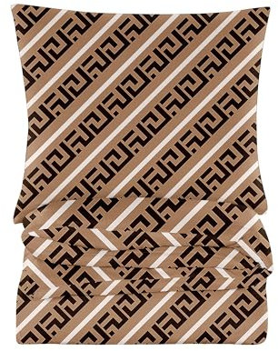 Cotton Market Bettwäsche - Bettwäsche Baumwoll-Mikrofaser - Bettwäsche-Sets 3 Teilig - Bettbezug 200x200 cm und 2 Kissenbezug 70x80 cm - Muster, Braun und Schwarz