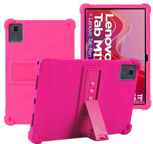 YHFZR Custodia Cover per Lenovo Tab M11, Ultra Leggero Protettiva Cover in Silicone con Supporto per Bambini per Lenovo Tab M11 TB-330FC 11 Pollici, Rose