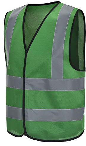 AYKRM Sicherheitsweste Warnweste Reflektierendes WarnschutzWeste Warnweste mit Reflektorstreifen Arbeitsweste Grün