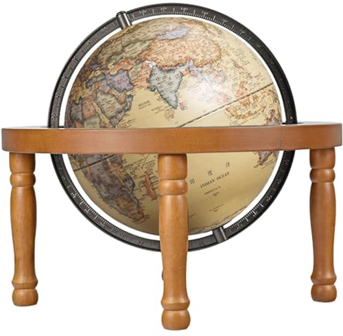 Globe terrestre Design à lumière tactile, Globe terrestre avec support en bois à 4 pieds, Globe terrestre pour l'éducation, la maison, le bureau, la bibliothèque, décor