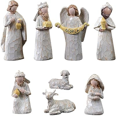 Fulenyi Weihnachtskrippen Krippenfiguren Krippen Sets Für Weihnachten 10 Stück Krippen Szenen Ornamente Aus Kunstharz Jesus Figuren Sets Mit Jungfrau Maria Figuren Krippenstatue Für Drinnen Draußen