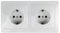 Base schuko empotrar y interruptor simple serie clasica color blanco 16A/250V (2 tomas)