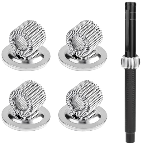 RDNKVB Magnetisch Stift- und Pinselhalter mit extra starkem Halt! | Neodym-Stifthalter 4er-Packung | Silber | Ideal für Kühlschrank, Werkstatt, Büro oder Uni