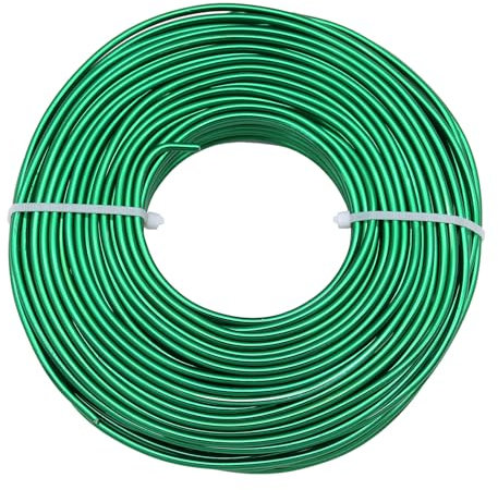 Uxney Alambre para joyas, alambre de aluminio de 3 mm de grosor, alambre de metal para manualidades, alambre de aluminio, alambre para manualidades, manualidades, metal (verde, 30 metros)